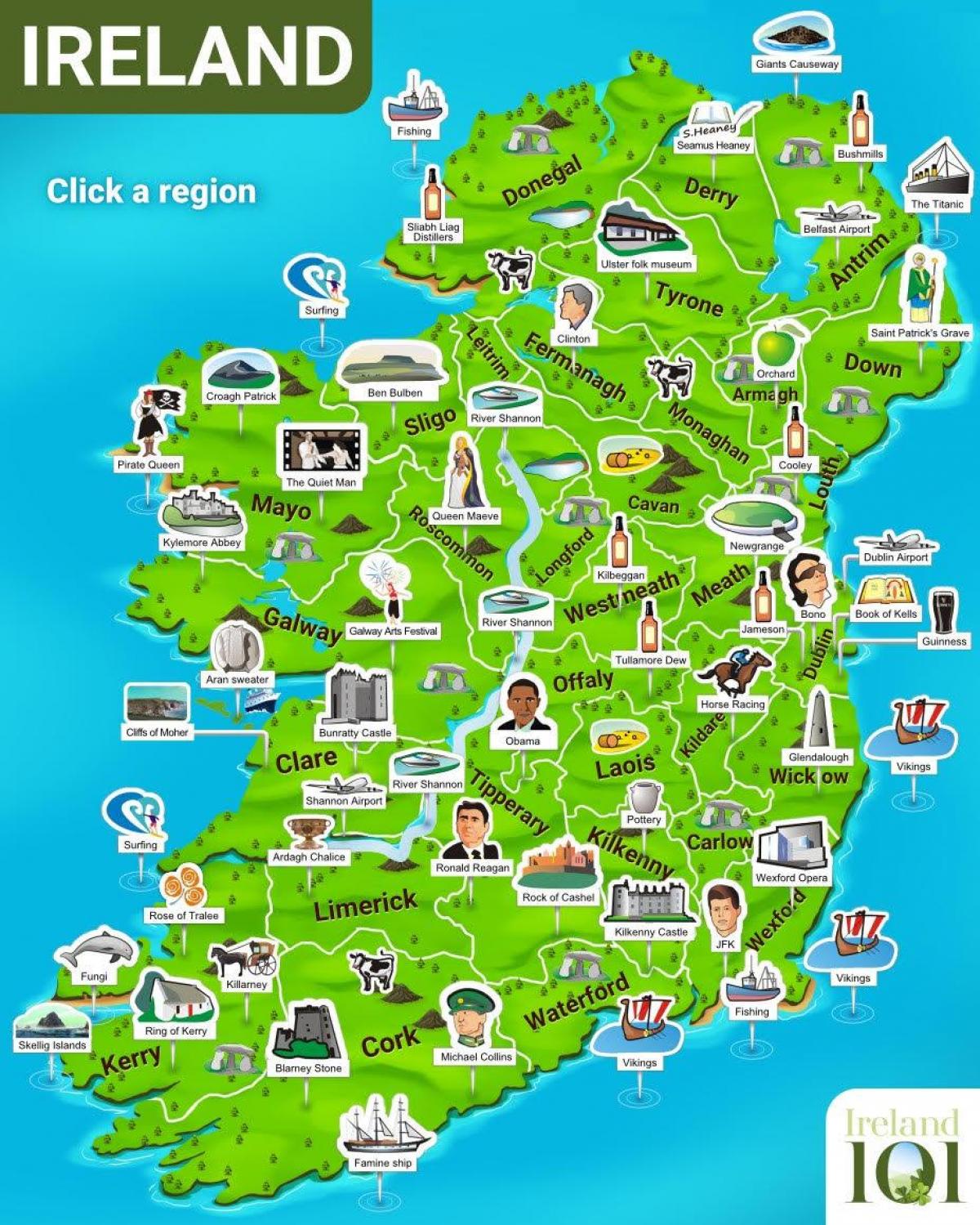 Ireland travel map