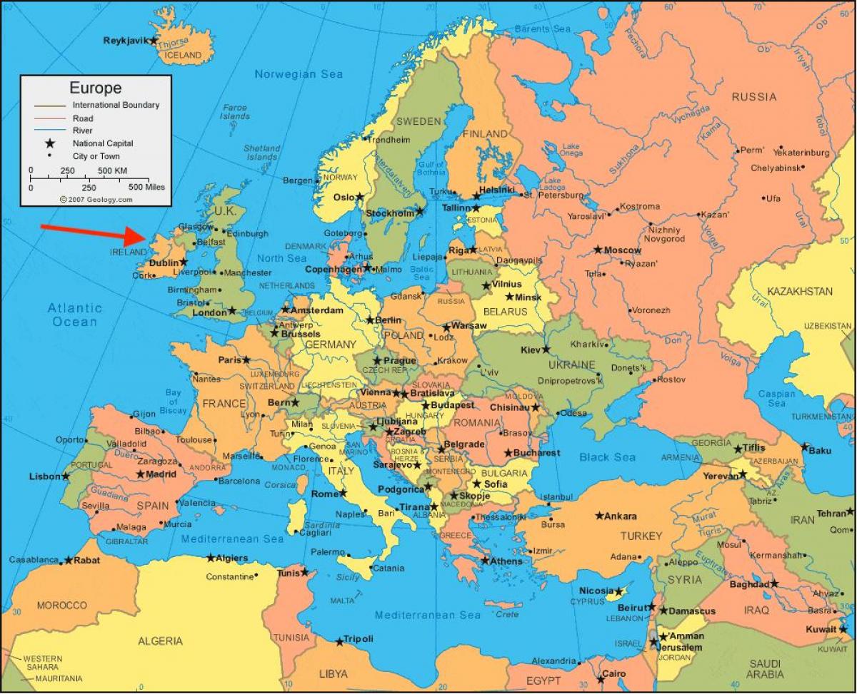 Ireland location on the Northern Europe map